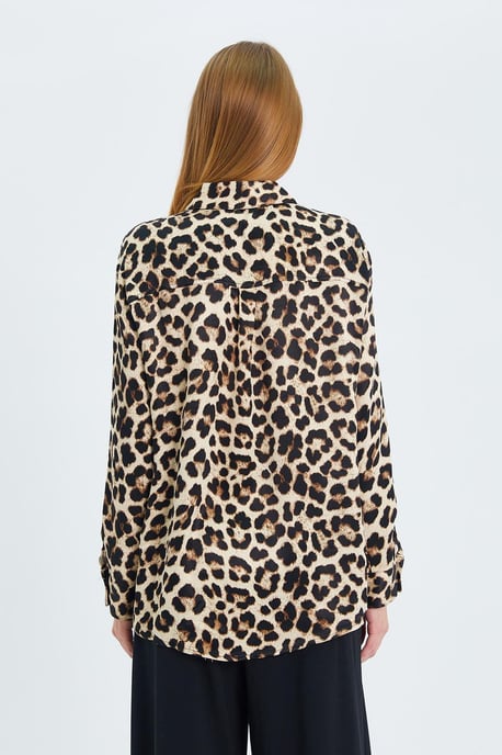 Leopardenmuster Popeline-Hemd - Image 6