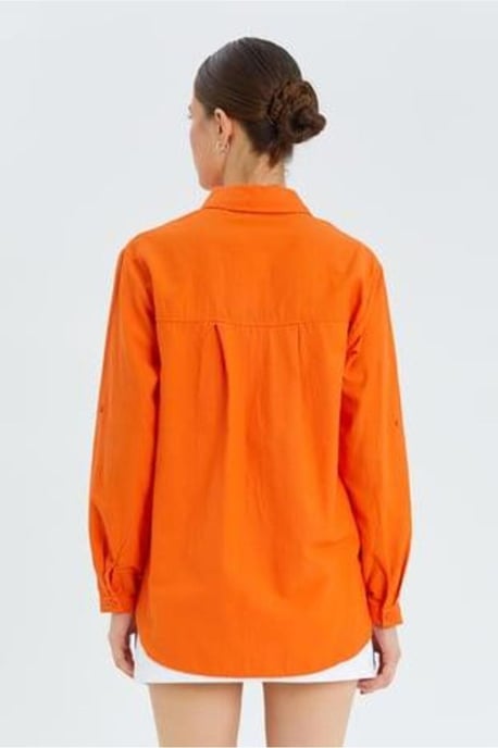 Langärmliges Hemd mit Knopfleiste und Tasche - Image 6