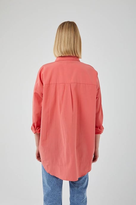 Oversized Langarmhemd aus Popeline mit Knopfleiste - Image 4