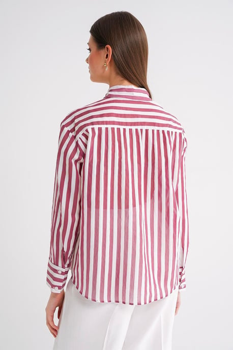 Gestreiftes Popeline-Hemd mit Tasche - Image 6