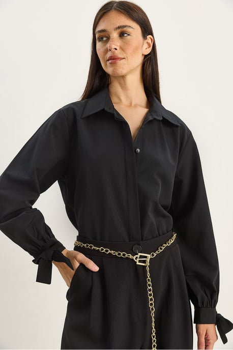 Button-Up Relaxed Fit Baumwoll-Polyester-Hemd - Image 4