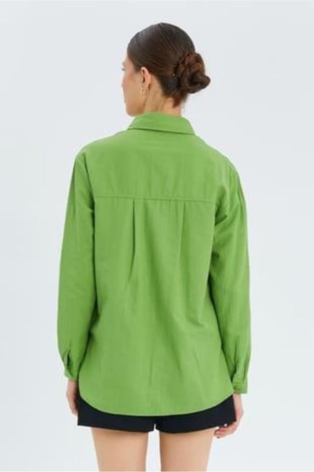 Langarmhemd mit Knopfleiste und Tasche - Image 6