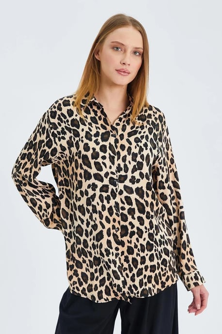 Leopardenmuster Satinhemd - Image 3