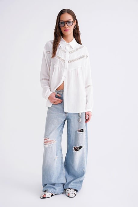 Oversize-Shirt mit Spitzenstickerei - Image 2