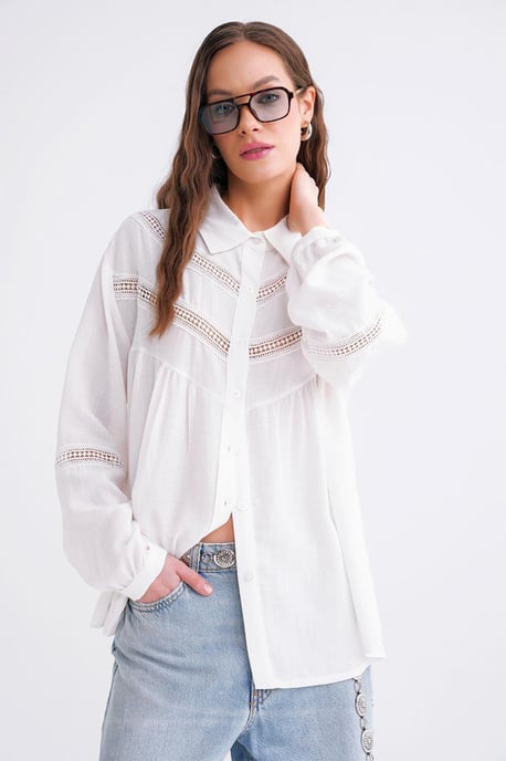 Oversize-Shirt mit Spitzenstickerei - Image 3