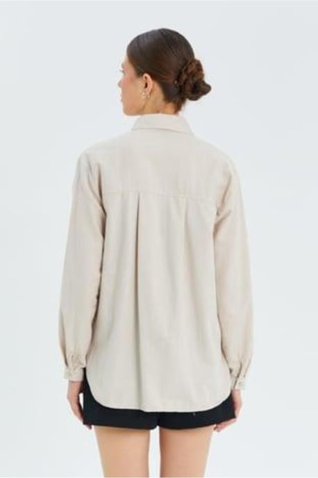 Langarmhemd mit Knopfleiste und Tasche - Image 6