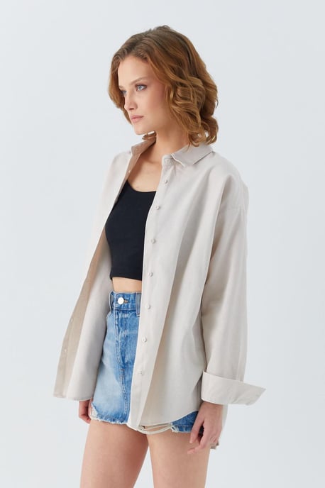 Oversize Popeline Hemd - Image 3