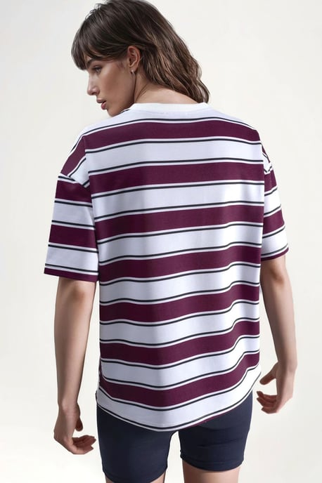 Gestreiftes Oversized T-Shirt mit Rundhalsausschnitt - Image 3