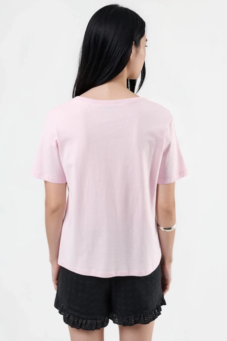 V-Ausschnitt Unifarben Strick-T-Shirt - Image 3