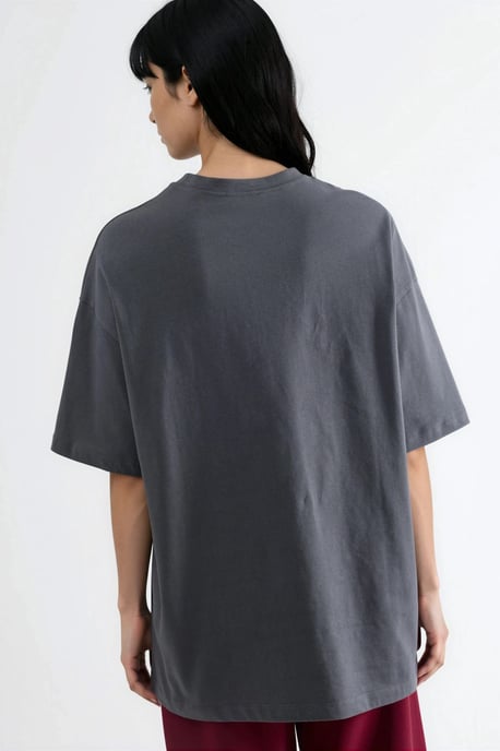 Übergröße Text Bedrucktes T-Shirt - Image 3