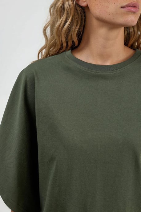 Übergroßes Rippstrick Rundhals-T-Shirt - Image 5