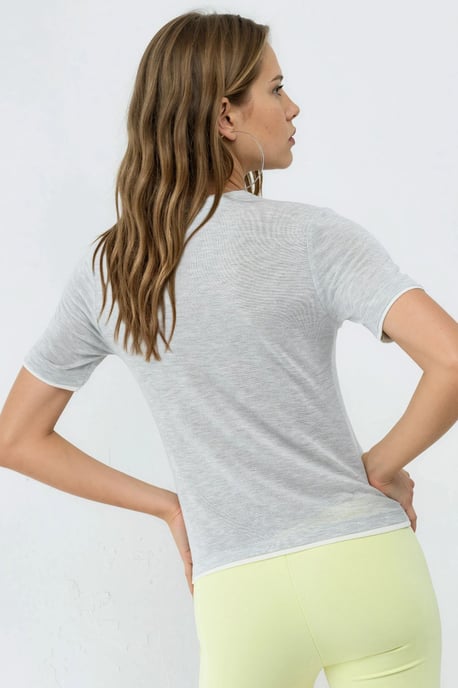 Farbblockiertes Rundhalsausschnitt T-Shirt - Image 4