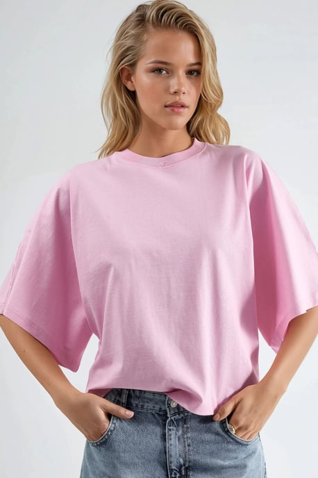 Übergrößiges Rippstrick-Crewneck-T-Shirt - Image 1