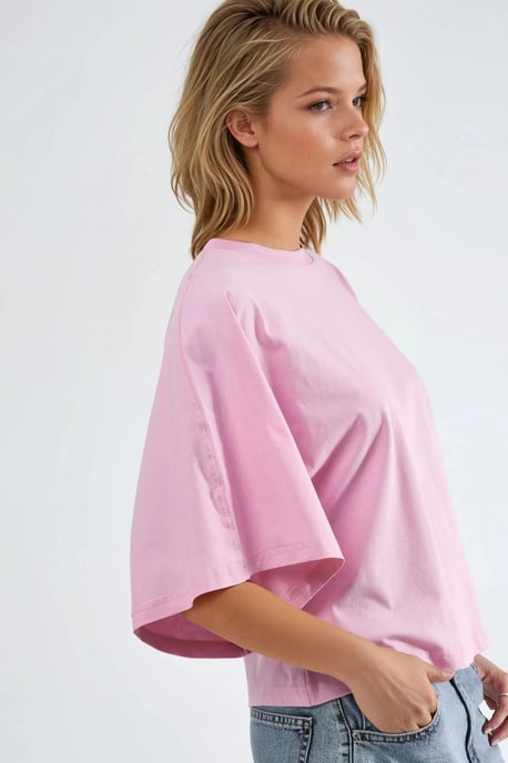 Übergrößiges Rippstrick-Crewneck-T-Shirt - Image 2