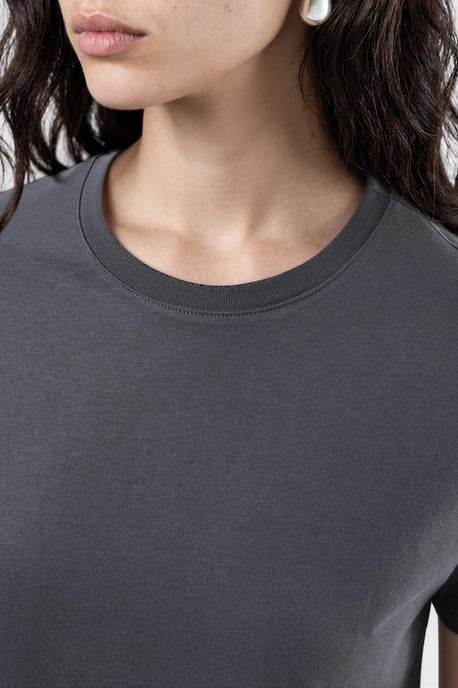 Schlichtes Rundhalsausschnitt Baumwoll-T-Shirt - Image 6