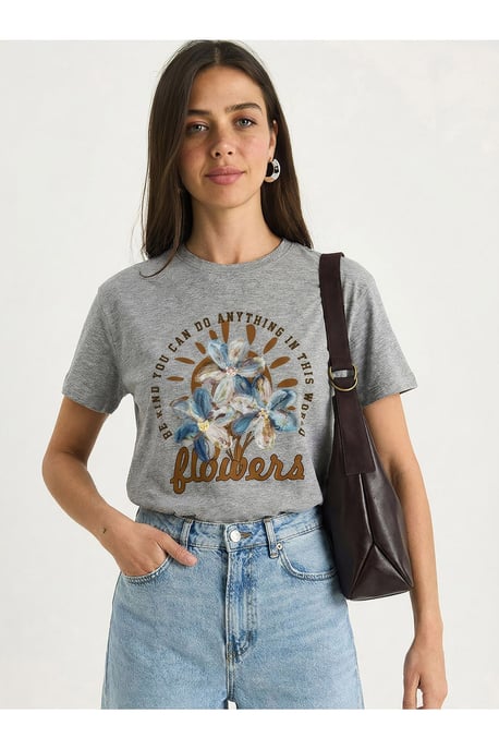 Blumen Crew Neck Strick-T-Shirt - Image 3