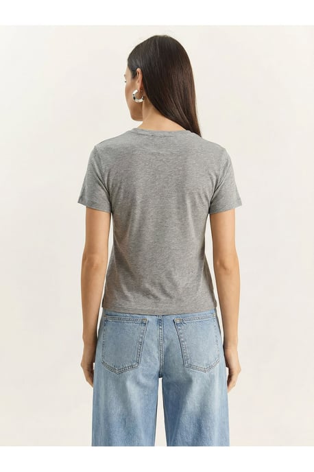 Blumen Crew Neck Strick-T-Shirt - Image 5