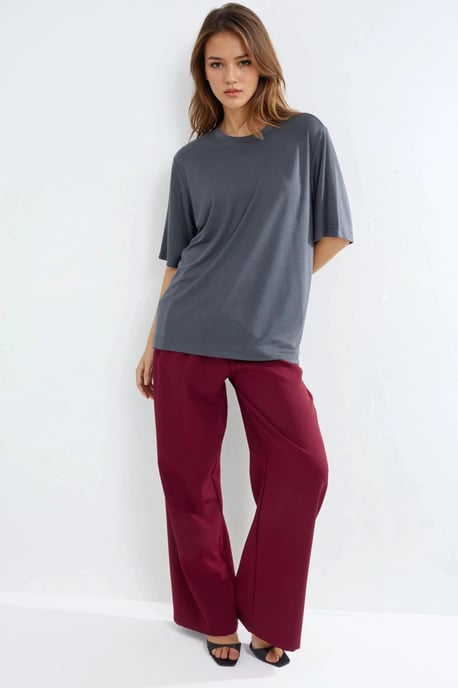 Übergrößiges Ripp-Panel T-Shirt mit Rundhalsausschnitt - Image 4