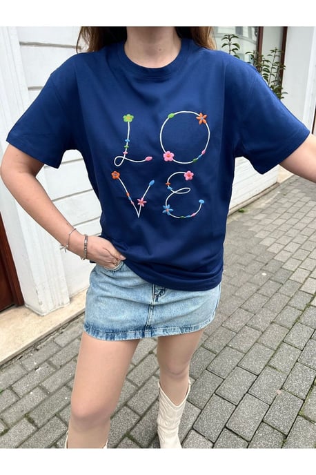 Besticktes Rundhals-Cotton-T-Shirt - Image 3