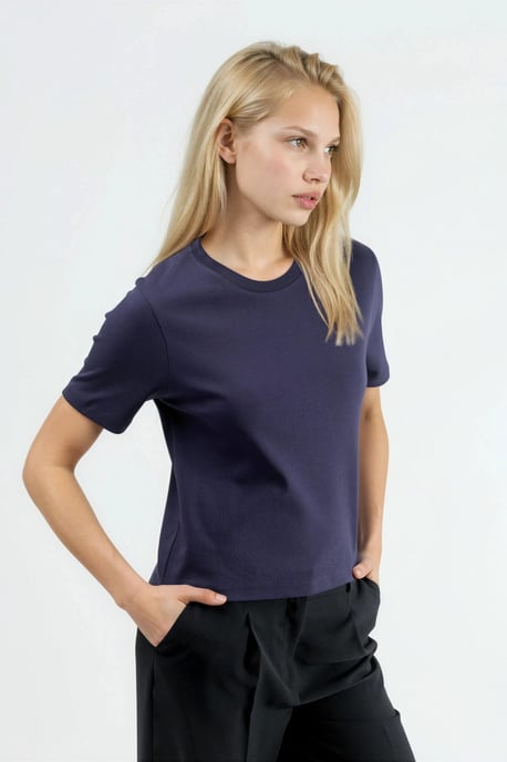 Rundhals Baumwoll-T-Shirt - Image 2