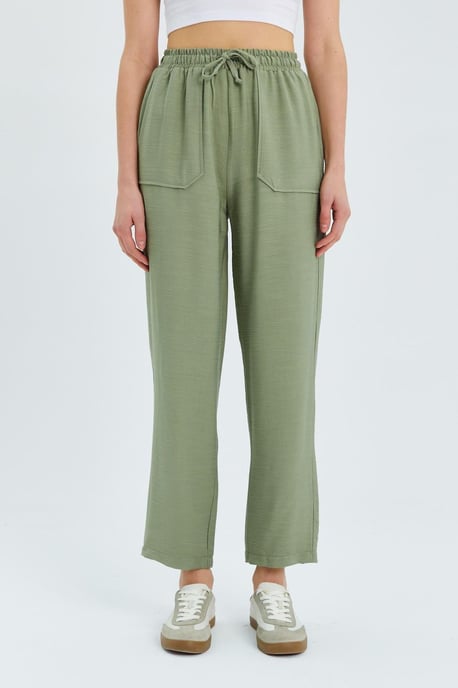 Hochtaillierte Karottenhose mit Kordelzugbund - Image 4