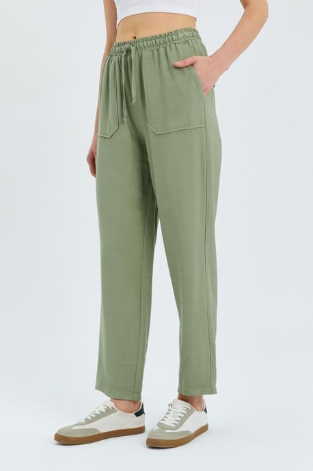 Hochtaillierte Karottenhose mit Kordelzugbund - Image 5