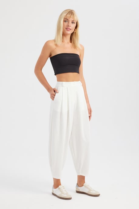 Hochtaillierte, gefaltete Karottenhose - Image 2