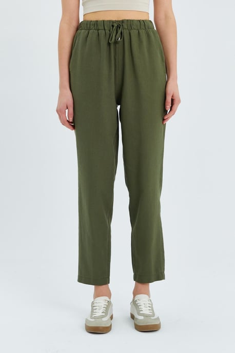 Hochtaillierte Hose mit Kordelzug - Image 4
