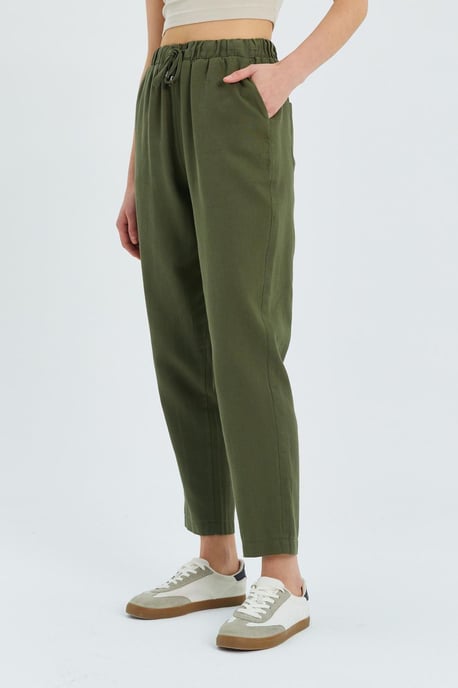 Hochtaillierte Hose mit Kordelzug - Image 5