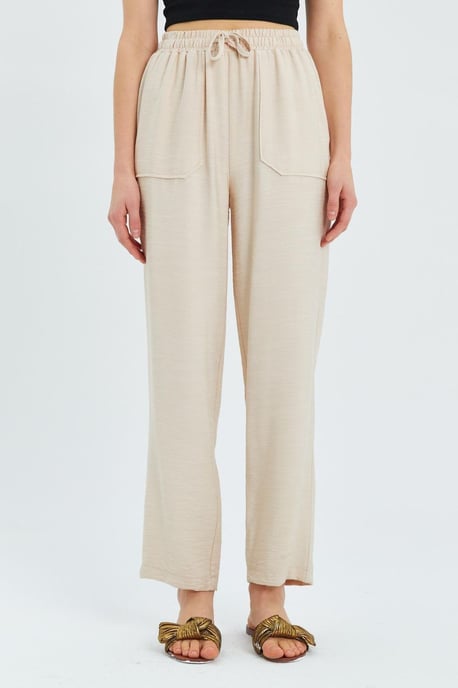 Hoch taillierte Karottenhose mit Kordelzugbund - Image 4