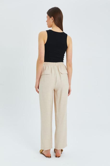 Hoch taillierte Karottenhose mit Kordelzugbund - Image 6