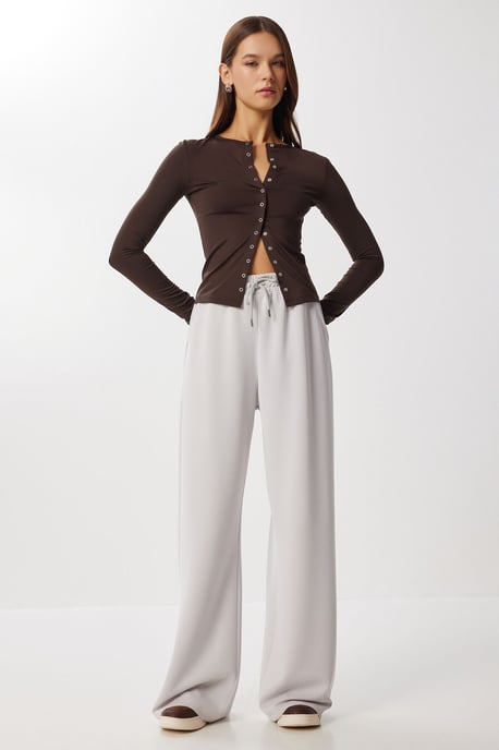 Sweatpants mit weitem Bein und Kordelzugbund - Image 2