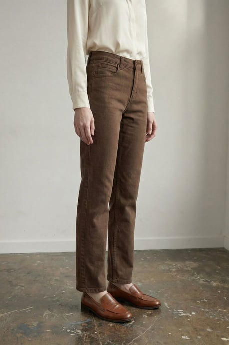 Hochtaillierte Jeans mit geradem Bein und Taschen - Image 3