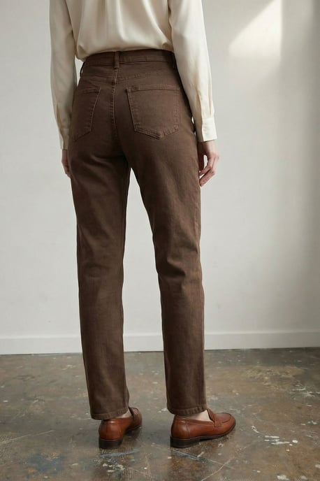 Hochtaillierte Jeans mit geradem Bein und Taschen - Image 4