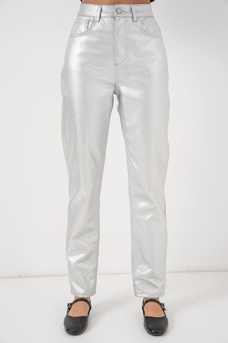 Hochtaillierte gerade Denim-Jeans - Image 2