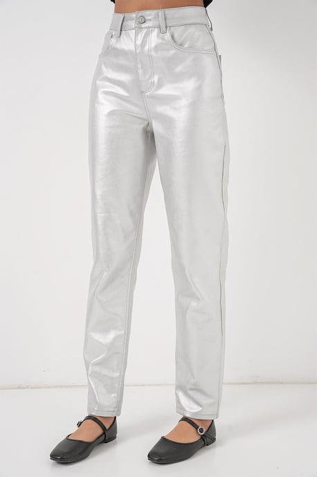 Hochtaillierte gerade Denim-Jeans - Image 5