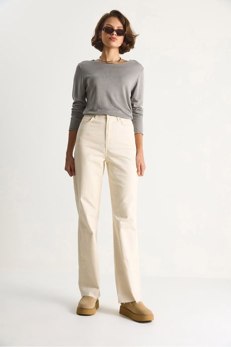 Hochtaillierte gerade Denim-Jeans - Image 3