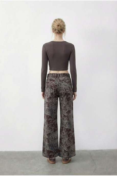 Hochtaillierte Paisley-Print Jeans mit geradem Bein - Image 5