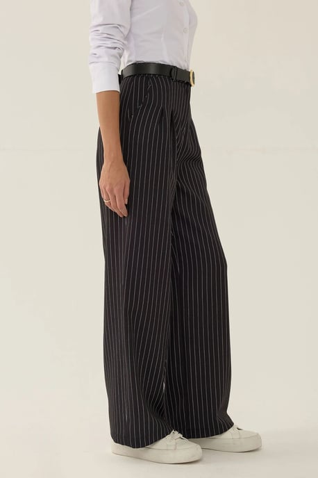 Hochtaillierte gestreifte gerade Bein Hose - Image 3