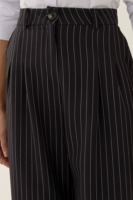 Hochtaillierte gestreifte gerade Bein Hose - Image 5