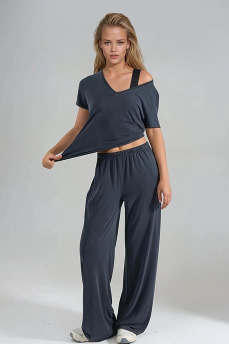 Elastische Bund gerade geschnittene Modal-Hose - Image 4