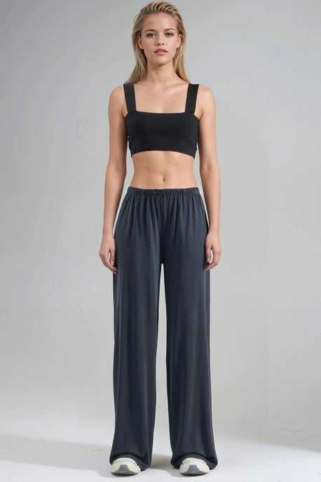 Elastische Bund gerade geschnittene Modal-Hose - Image 6