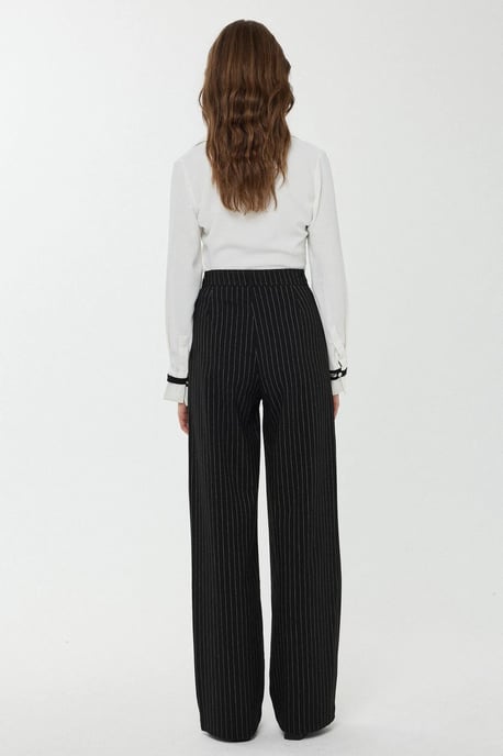 Hochtaillierte gestreifte gerade Beine Hose - Image 6