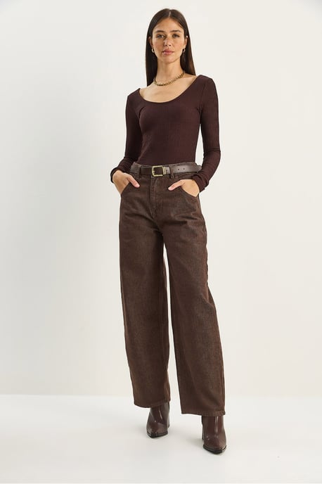 Hoch geschnittene Baggy-Jeans pantalon - Image 4