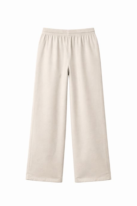 Mittlere Taille gerade Baumwollhose mit Bindebandverschluss - Image 2