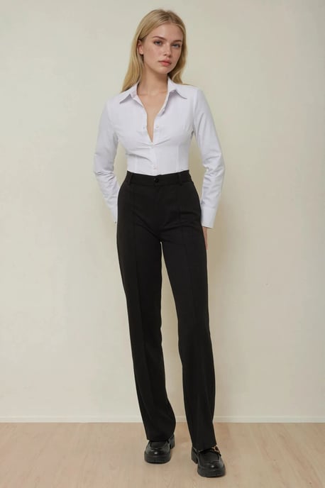 Gerade geschnittene Hose mit Stichdetails - Image 4