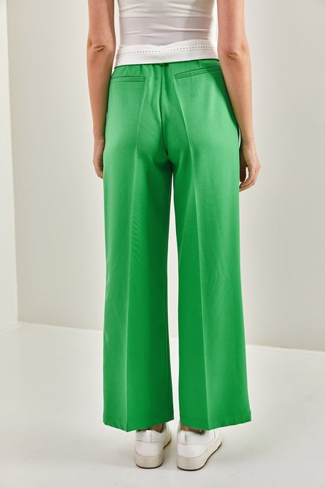 Hochgeschnittene Gerade Bein Hose mit Knopfverschluss - Image 6