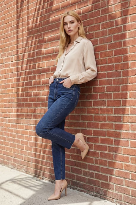 Hochtaillierte Skinny-Jeans - Image 1