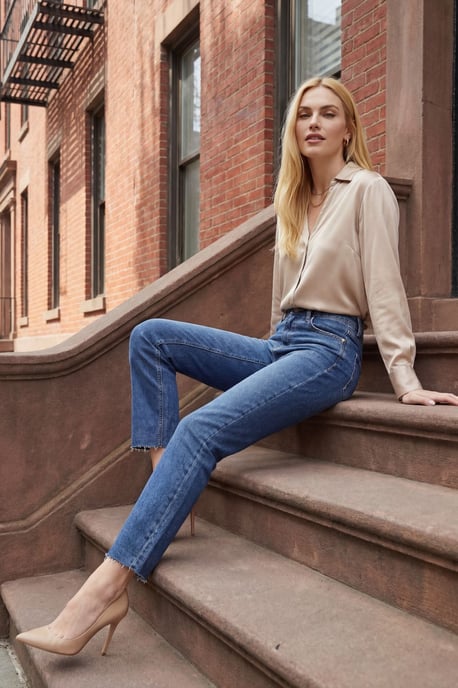 Hochtaillierte Skinny-Jeans - Image 4