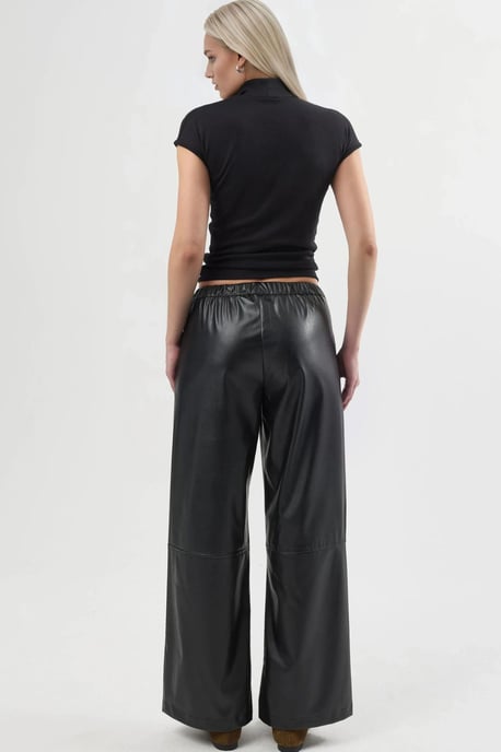 Hüfthoches Kunstlederhose mit Kordelzug - Image 3
